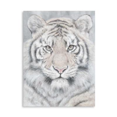 China Modern Classic Premium Quality Animal Oil Painting Wild Gray Tiger Wall Art for sale