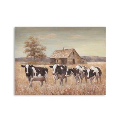 China Art Decor Artree Custom Cow Farmhouse Wall Art For Home Decorative Acrylic Colors Oil Paintings for sale