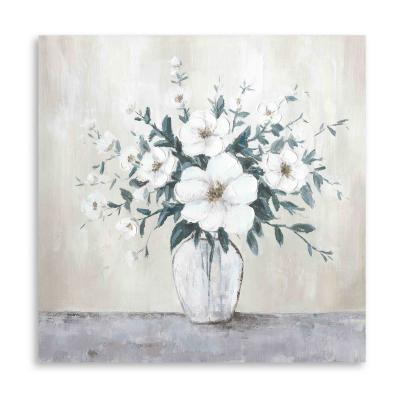 China Modern Art Canvas Elegant Floral Wall Picture For Hotel Office Room Decorative Print Flower Vase Oil Paintings for sale