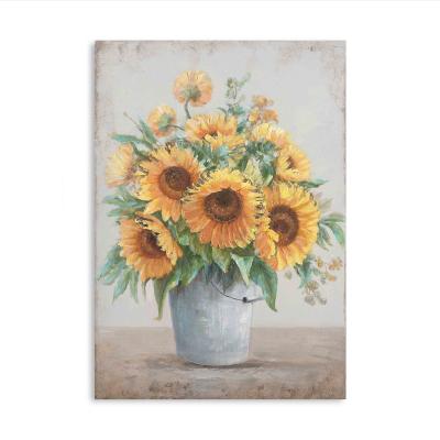 China Decorative Colorful Sun Flower Oil Painting Beautiful Sunflower Floral Art Designs Modern Living Room Modern Bedroom for sale