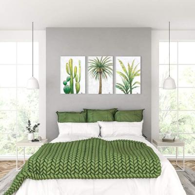 China Contemporary Customize Wall Art Canvas Pictures Nordic Green Tropical Plants Leaf Prints Modern Painting Art Landscape Posters Decor Painting for sale