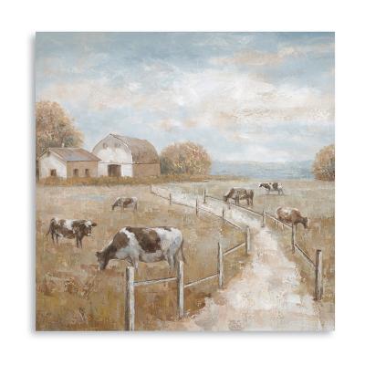 China High Quality Traditional Farm Animal With Cows Canvas Wall Art Oil Painting Picture for sale