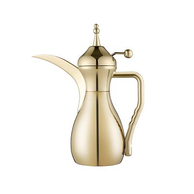 China 1 Liter PORTABLE Arabic Style Vacuum Stainless Steel Double Walled Coffee Pot for sale