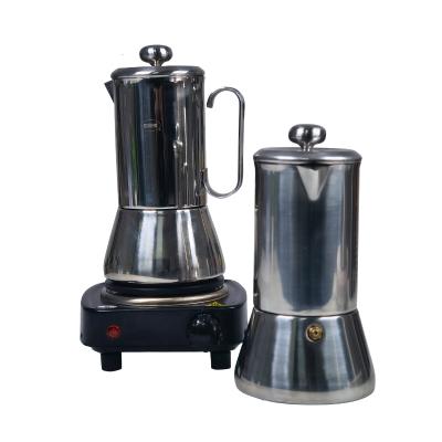 China PORTABLE Stylish Easy to Carry Stainless Steel Mocha Pot Coffee Maker Perfect for Home and Cafe for sale