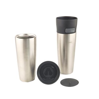 China PORTABLE Luxurious Silver Stainless Steel Vacuum Thermos Coffee Mug with 5 Years Limited Warranty for sale