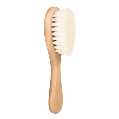 China 100% Sustainable Nature Wooden Baby Cleaning Brush Goat Hair Baby Brush Support OEM Service for sale