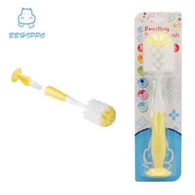 China Viable Baby Bottle Brush Silicone Bottle Brush Glss Cleaning Teat Brush for sale