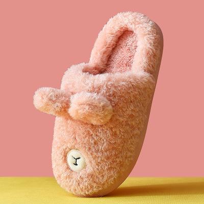 China Warm-Keeping Warm-Keeping Women Men Winter Cotton Home Slippers Warm Bedroom Shoes Teddy Bear Non-Slip Indoor Floor Slides for sale