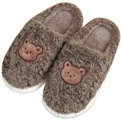 China Warm-keeping Winter Warm-keeping Women's Slipper Home Shoes for Women and Men Fashion Lovely Bear Indoor House Slippers with Fur for sale