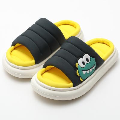 China Winter Fashion Soft Bottom Memory Farm Dinosaur Warm Fabric Slide Slippers for sale