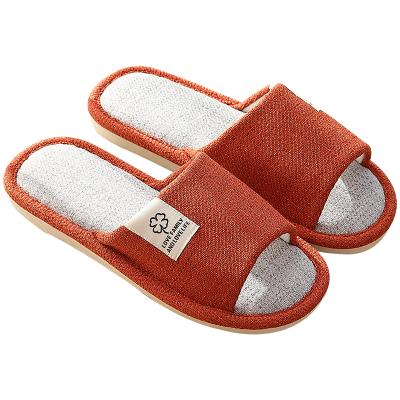 China Autumn Solid Color Home Bedroom Cute Soft Indoor Slippers Housewife Plush Slippers Non-Slip Canvas Slippers Non-Slip Floor for sale