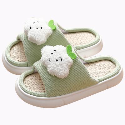 China Factory Canvas Non-Slip Anti-Slip Slippers for Men Floor Summer Indoor Shoes Cotton Soundproof Non-Slip Japanese Slipper Home Women Stylish Solid for sale