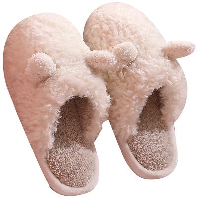 China Hot-keeping Warm-keeping 2021 New Winter Women Slippers Warm PVC Plush Flats Couples Quality Home Indoor Outdoor Soft Comfortable Design for sale