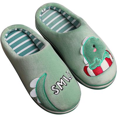 China Warm-Keeping Non-slip Casual Cotton Fleece Cotton Shoes Cartoon Dinosaur Girls Kids Winter Indoor Warm Children Slippers Boys Indoor for sale