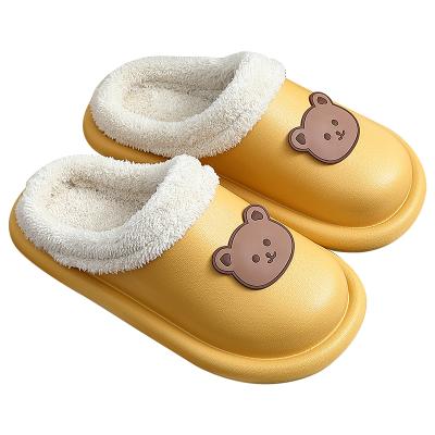 China Warm-Keeping Slippers Cotton Indoor Ladies Slippers Men Women Warm Home Non-Slip Waterproof Winter Lovers Couple Shoes for sale