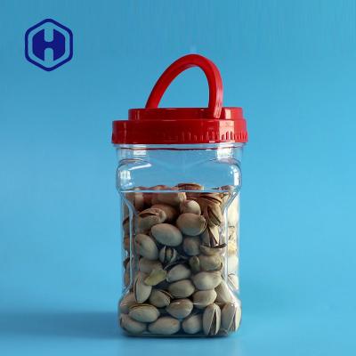 China 100% 720ml 50g Well Sealing Food Save Snacks Healty Cookies Square Plastic Mason Jar With Lid And Handle for sale