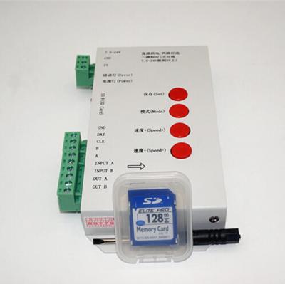 China T-1000S LED Pixel Controller for LPD6803 WS2801 WS2811 RGB Full Color DC5V-24V with SD Card for sale