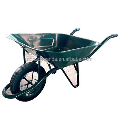 China 65L Capacity Metal Wheel Barrow Heavy Duty Construction Wheel Barrow With Pneumatic Wheel France Wheelbarrow French Style Model Cart for sale