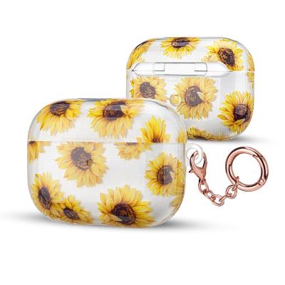 China For Earphone Factory Price Wholesale Soft TPU Case For AirPods Pro Designer Sunflower Cute Custom Girls Transparent Case Cover For AirPods pro for sale