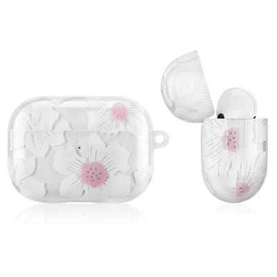 China For Earphone Fashion Women Girls TPU IMD Flower Protective Soft Portable Shockproof Case For AirPods Cover Case For AirPods pro With Key Chain for sale