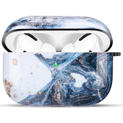 China For Earbuds Design Luxury Blue Marble TPU Soft Wireless Earphone Protective Case For AirPods 3 pro - Private Mold for sale