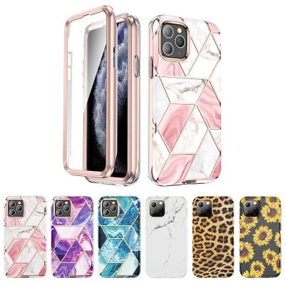 China free preview of Anti-hair loss! Shockproof Mobile Phone Cover Built-in Screen Protector Case For iPhone Chrome Marble Case - Stock Ready for sale