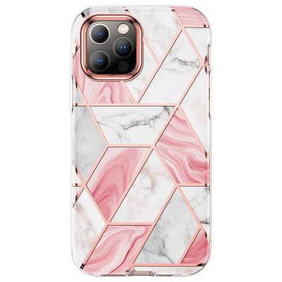 China 2021 Hot Selling Anti-drop Screen Protector Gold Marble Built-in Design Cases Luxury Phone Case For iPhone 12/12 pro for sale