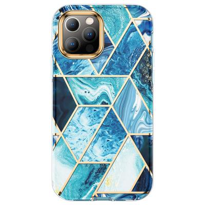 China 2021 New Anti-Drop Design IMD Gold Marble TPU PC Cell Phone Electroplating Cases For iPhone 12/12 Pro - Stock Ready for sale