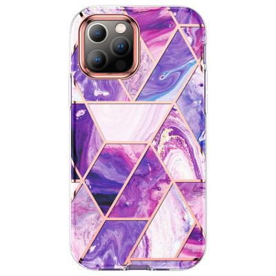 China 2021 Luxury Anti-drop Phone Case For iPhone 12 Case , Shockproof TPU+PC 2 In 1 Back Cover Marble Phone Case For iPhone 12 for sale