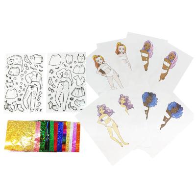 China DIY Dressup Girl Spotted Color Stickers For Fashion Design Playing D157589 for sale