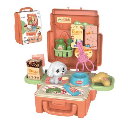 China Plastic Kids Pet Store 20pcs Role Play Set Suitcase-Pretend-Game Toys for sale