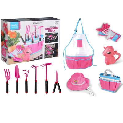 China MODEL TOY 11PCS Pretend Game Girls Apron Yard Gardening Tools Wholesale Toy Kits For Children for sale