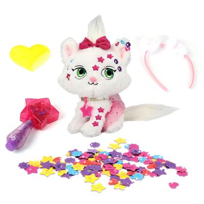 China Plush Pretend Creative Colorful Kids Wishing Star Stuffed Animal Stuffed Toys Diy Plush Pet Educational Cat for sale