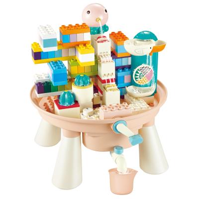 China Baby Bath Toys 133pcs 2in1 Bathing Water Table Set Kids Toys Building Blocks for sale