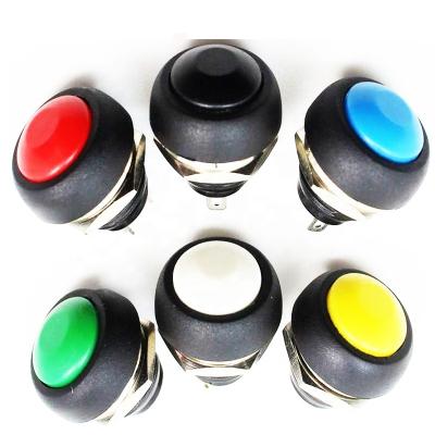 China PA66 12mm Round Metal Push Button Momentary Switch for sale