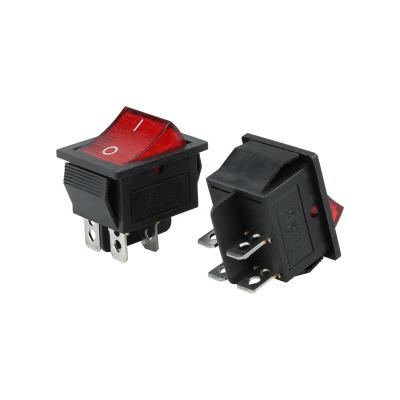 China 16a 250v / 20a 125v 4 pin ac switch red on/off dpst small boat snap on/off rocker switch for sale