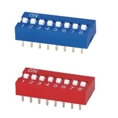 China Plastics 8 Position Pbt Housing High Red And Blue Color Trigger DS Dp Slide Dip Switch for sale