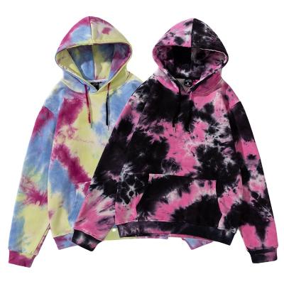 China 350g French Simple Tie Dye Anti-Wrinkle Jumper Customs Men Clothing Oversized Men's Hoodies 100% Cotton Top Quality for sale