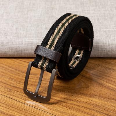 China Cotton polyester canvas (buckle material: 110CM thickened outdoor training posture belts of alloy buckle canvas belt) 3.8CM for sale