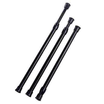 China Spring Bathroom Tension Rod Black Power Coating Carbon Steel Modern Shower Curtain Rod for sale