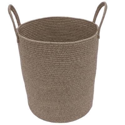 China Environmentally Sustainable Suitable Multi Use Environmental Protection Woven Cotton Rope Basket With Customized Size Color And Style for sale