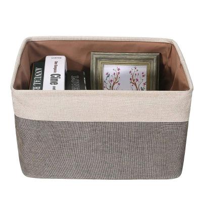 China Customized Viable Rectangular Canvas Storage Bin Tissue Storage Basket for sale