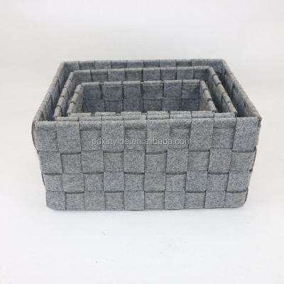 China New Sustainable Woven Storage Sets Handmade Felt Basket for sale