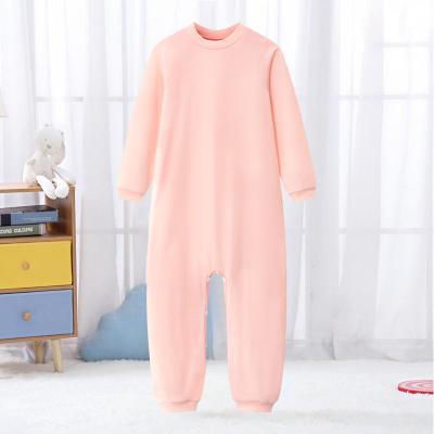 China Solid Color Anti-Shrink Custom Children's Long Sleeve Overalls For Boys And Girls Autumn 100% Cotton Kids Clothes Big Ones for sale