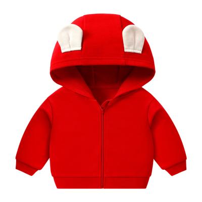 China Long Toddler Zipper Hoody Sweater Girls Anti-pilling Cardigan Baby Sweater Clothing Jacket Pink Hooded Autumn Outfit for sale