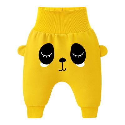 China Customizable Color Fade Proof Baby PP Pants Patterns Boy Pants Yellow High Waist PP Pants Male Girls Baby Pants for sale