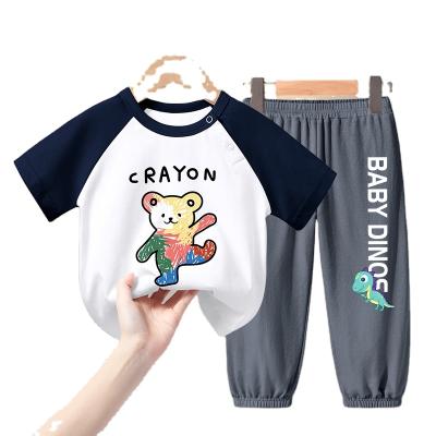 China New design spot old smart casual boutique children's clothing 0-7years old summer short sleeve suit wholesale supplier for sale