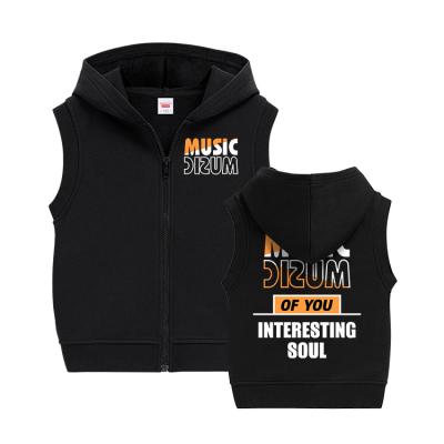 China Breathable Children's Vest 8 Crop Year Old Boy's Knitted Hooded Hooded Sleeveless Tank Tops Zipper Vest Autumn And Winter for sale