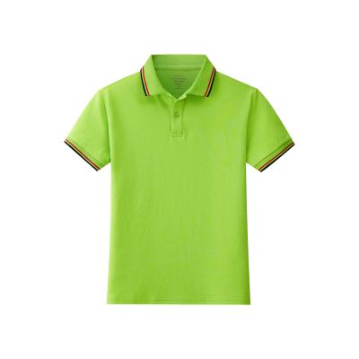 China 2021 new products anti-shrink in large solid color children's short-sleeve children's polo lapel summer cotton top for sale