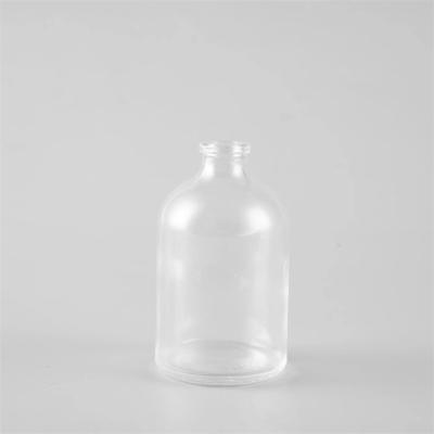 China Wholesale Medicine Cheap Price Penicillin Bottle 100ml Transparent Molded Glass Infusion Bottle for sale